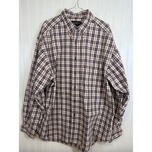 Eddie Bauer Mens XL Plaid Long Sleeve Button Up Shirt Regular Fit Cotton